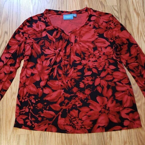 Simply Vera comfy Red black long sleeve - Picture 1 of 3